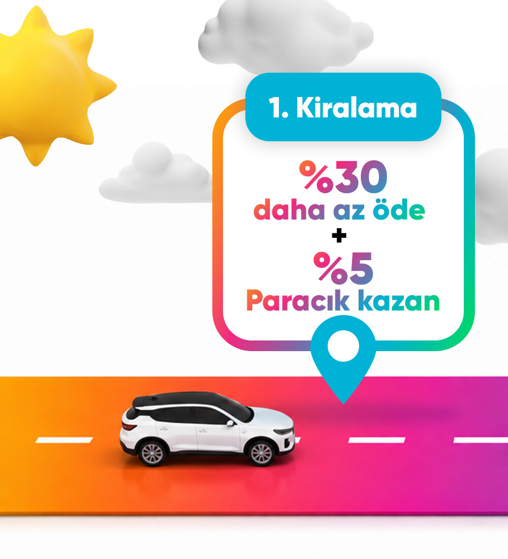 İlk yolculuğunda %30 daha az öde, üstelik %5 Paracık kazan. Sonraki yolculuklarında daha da az ödeme fırsatı yakala!%35'e kadar daha az öde, 
+5 Paracık kazan. -2