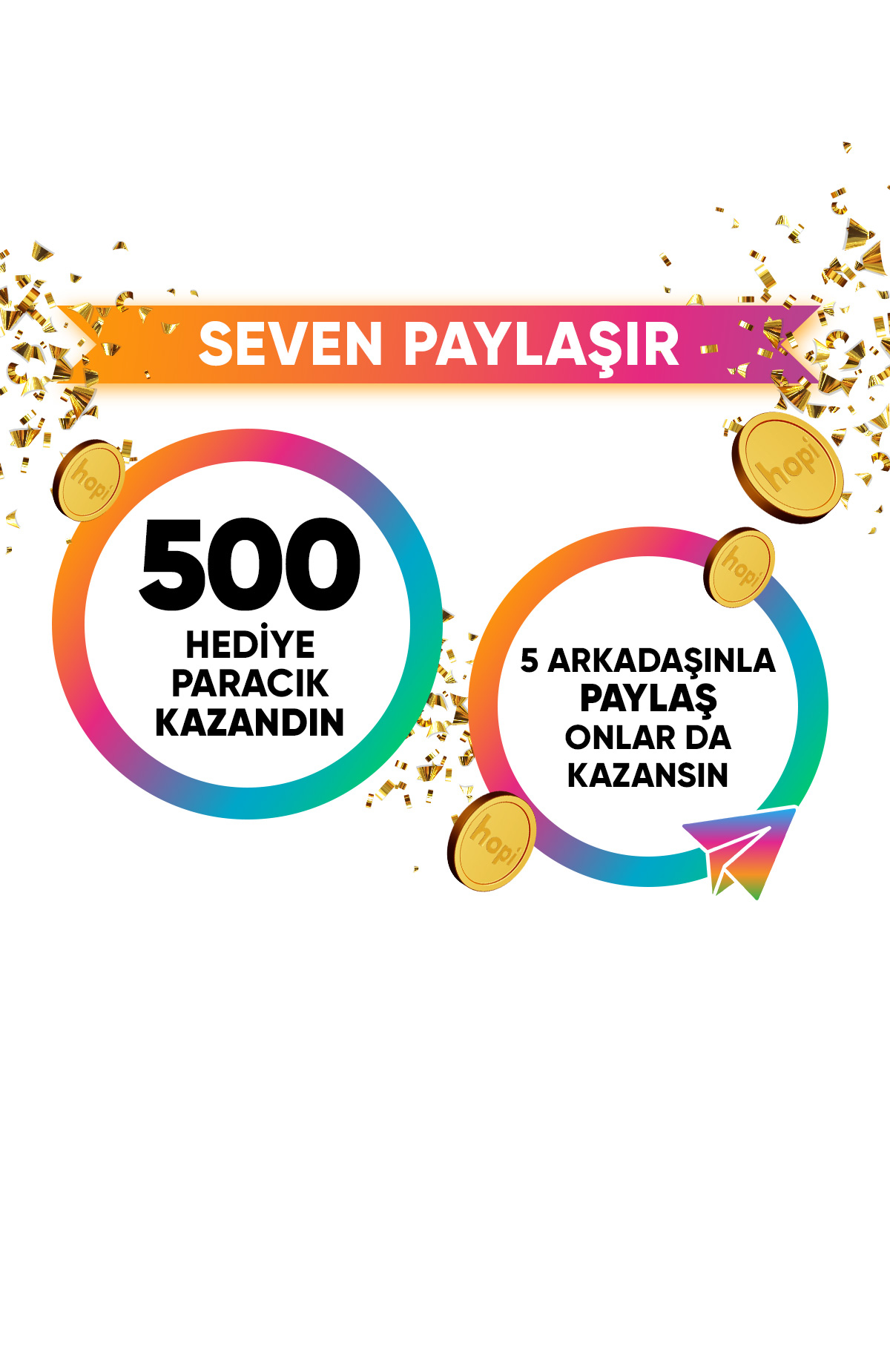 500 Hediye Paracık kazandın! 5 arkadaşına da 500’er Paracık kazandırmak için hemen renkli paylaş ikonuna tıkla, WhatsApp’tan gönder. Onlar da Boyner mağazalarında geçerli Paracıklarını güle güle harcasın.Boyner mağazalarına -1